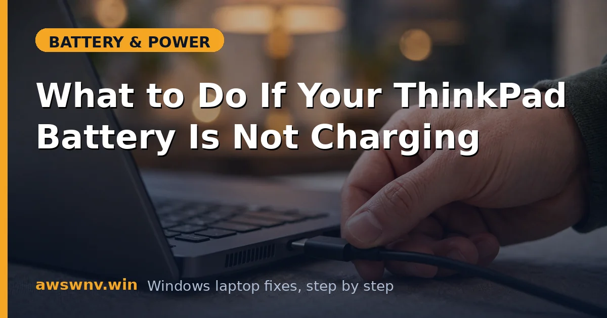What to Do If Your ThinkPad Battery Is Not Charging