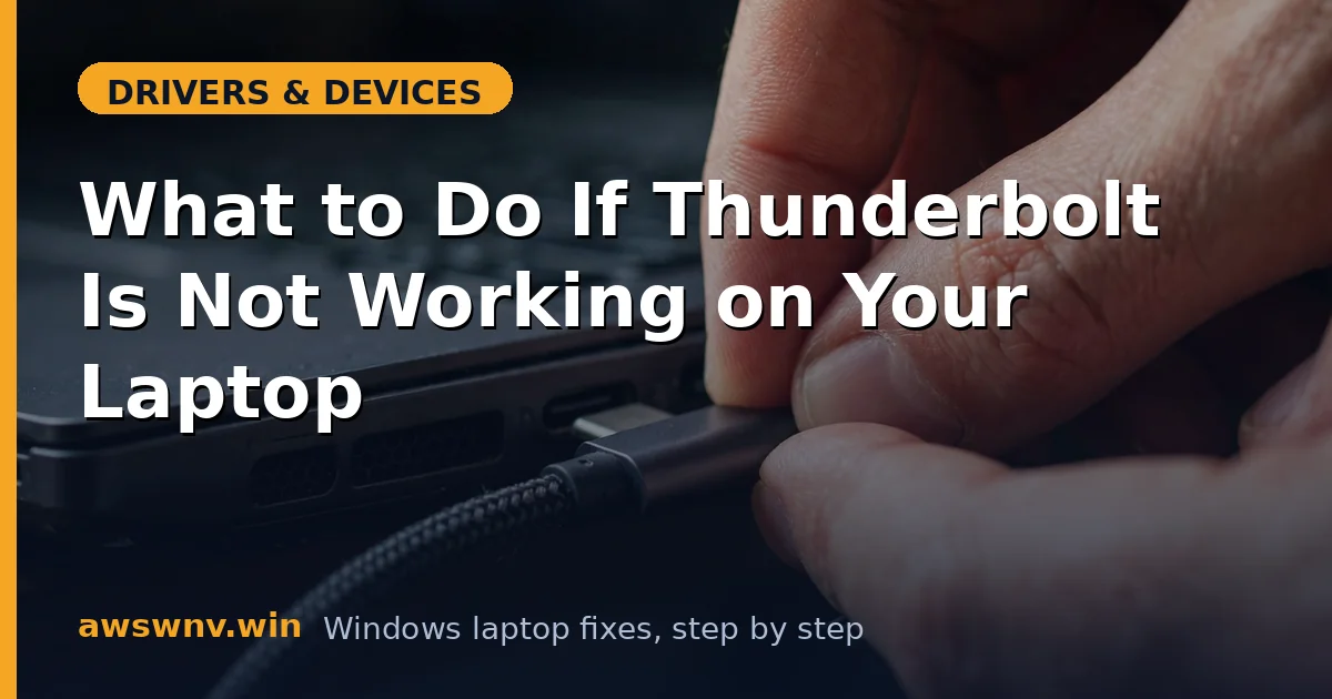 What to Do If Thunderbolt Is Not Working on Your Laptop