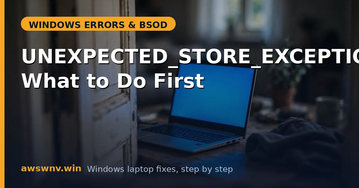 UNEXPECTED_STORE_EXCEPTION: What to Do First