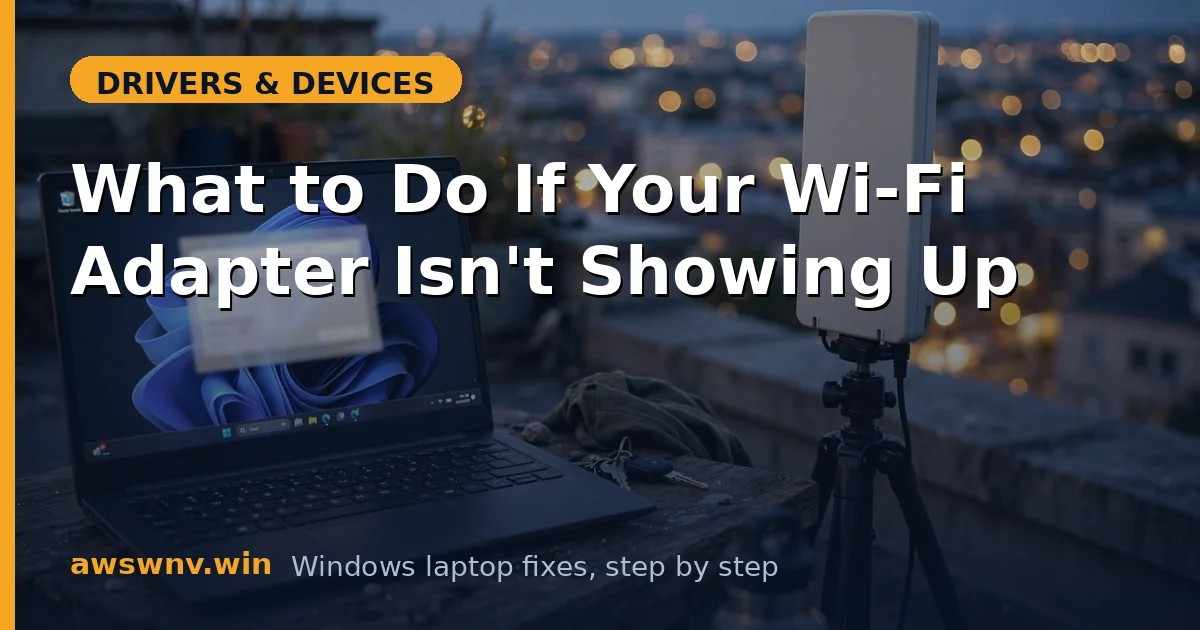 What to Do If Your Wi-Fi Adapter Isn't Showing Up