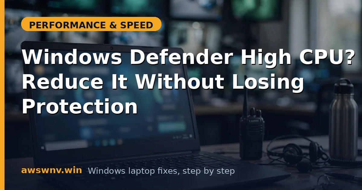 Windows Defender High CPU? Reduce It Without Losing Protection