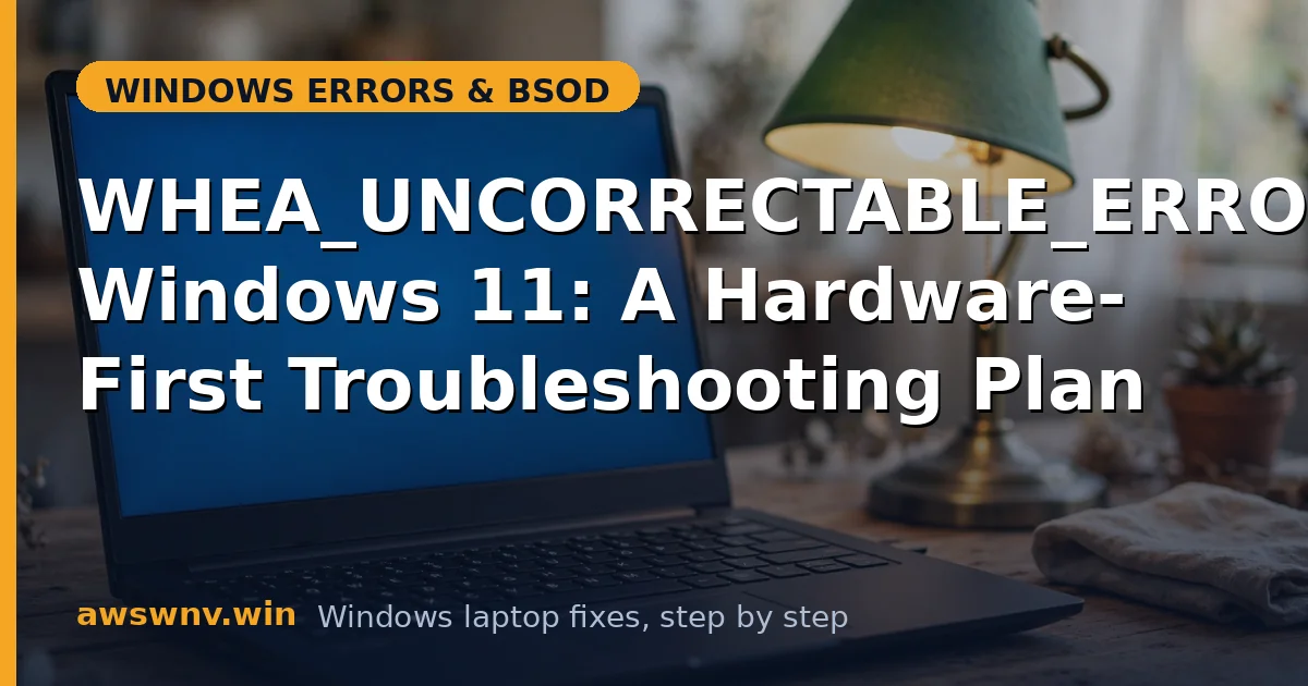 WHEA_UNCORRECTABLE_ERROR on Windows 11: A Hardware-First Troubleshooting Plan
