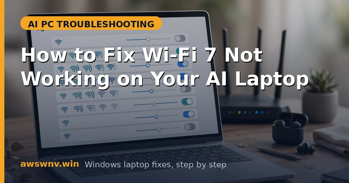 How to Fix Wi-Fi 7 Not Working on Your AI Laptop