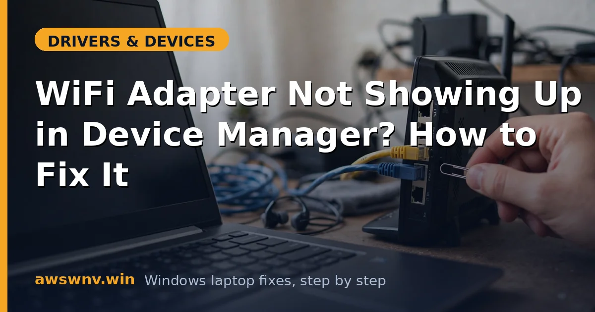 WiFi Adapter Not Showing Up in Device Manager? How to Fix It