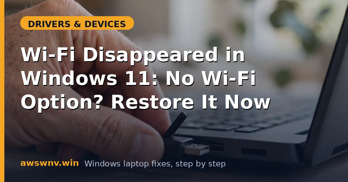Wi-Fi Disappeared in Windows 11: No Wi-Fi Option? Restore It Now