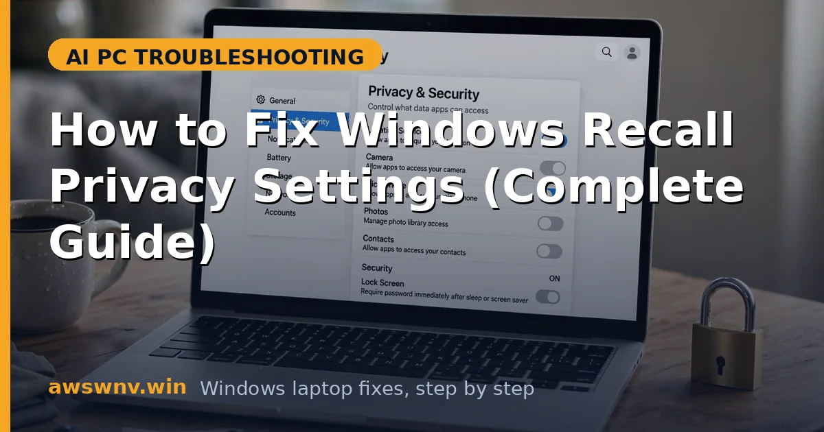 How to Fix Windows Recall Privacy Settings (Complete Guide)