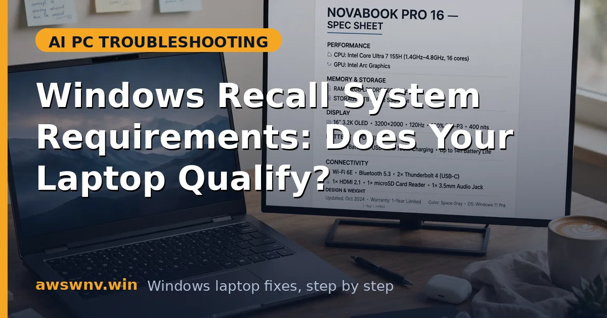 Windows Recall System Requirements: Does Your Laptop Qualify?