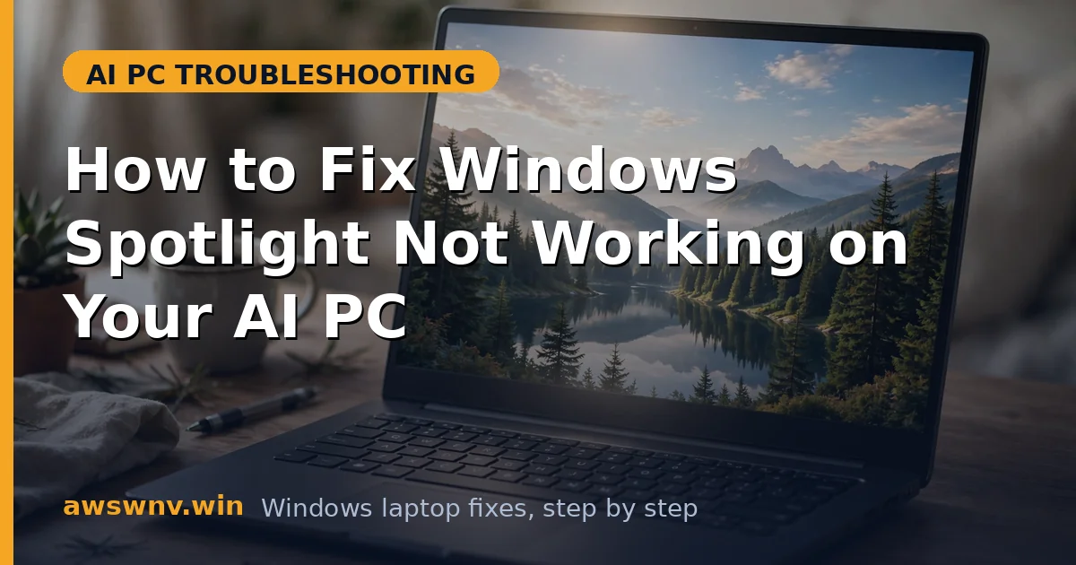 How to Fix Windows Spotlight Not Working on Your AI PC