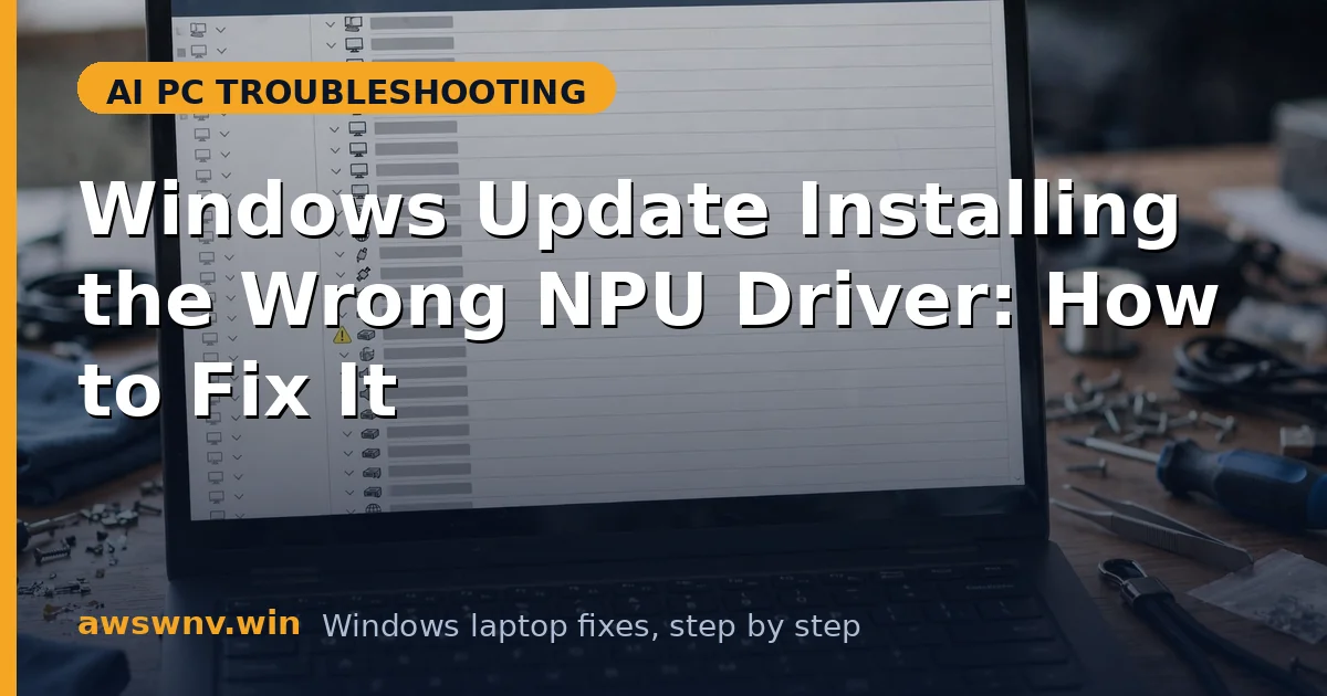 Windows Update Installing the Wrong NPU Driver: How to Fix It
