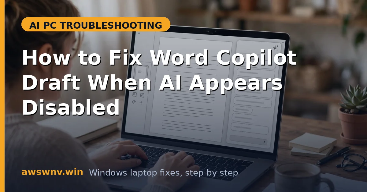 How to Fix Word Copilot Draft When AI Appears Disabled